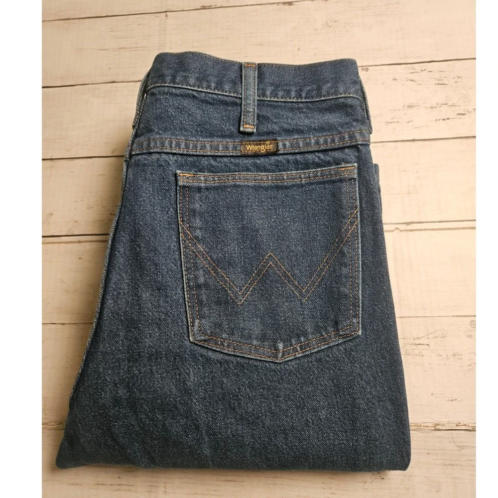 Wrangler 935NAV Cowboy Cut Slim Fit Jeans Mens Tag 33x34 Measured 30x32 USA Dark